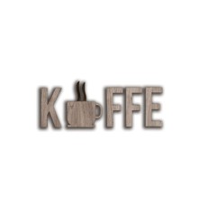 Minifabrikken - Letter KFFE + cup - Walnut (94028)