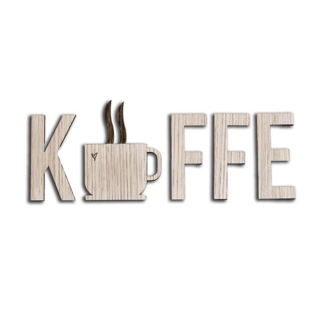 Minifabrikken - Kaffebar dekoration K+FFE - Lys eg (94029)