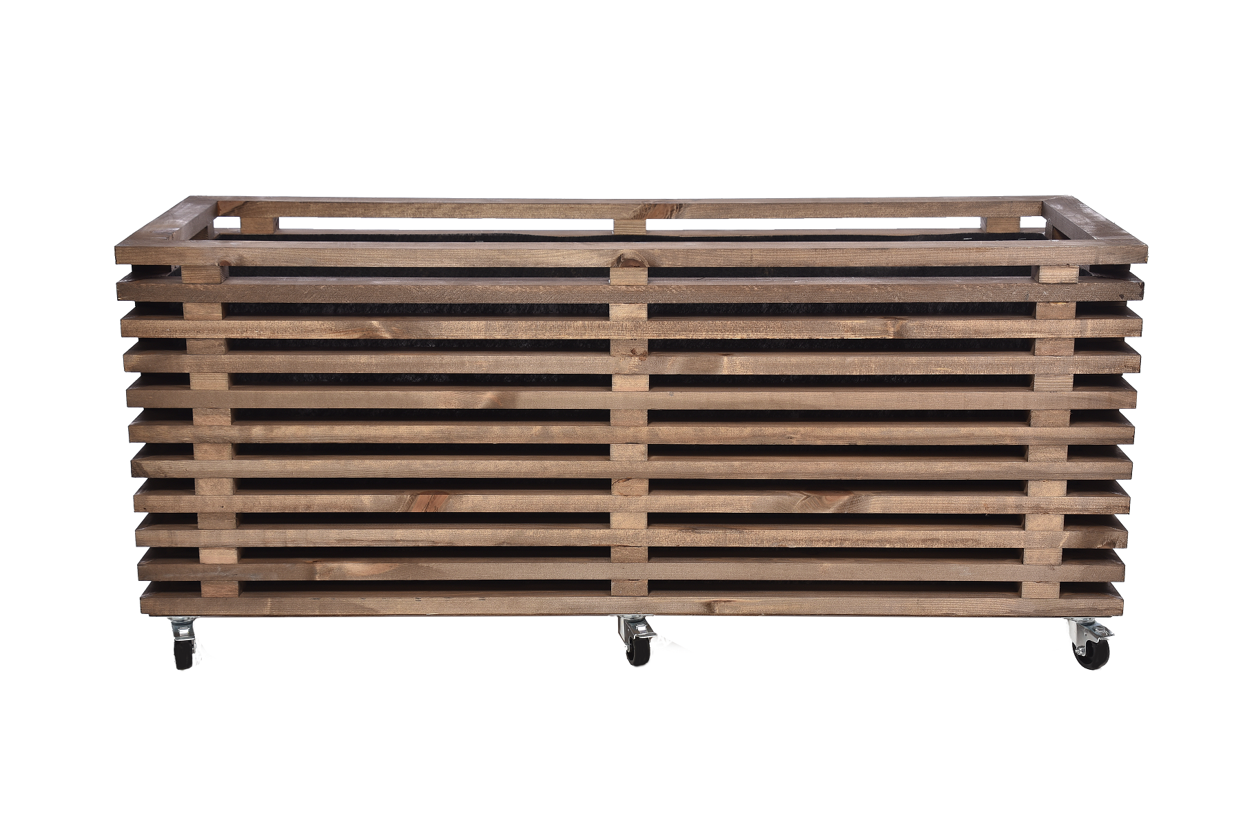 Living Outdoor - Plant Box 120x40x43 cm - with wheels - Stained