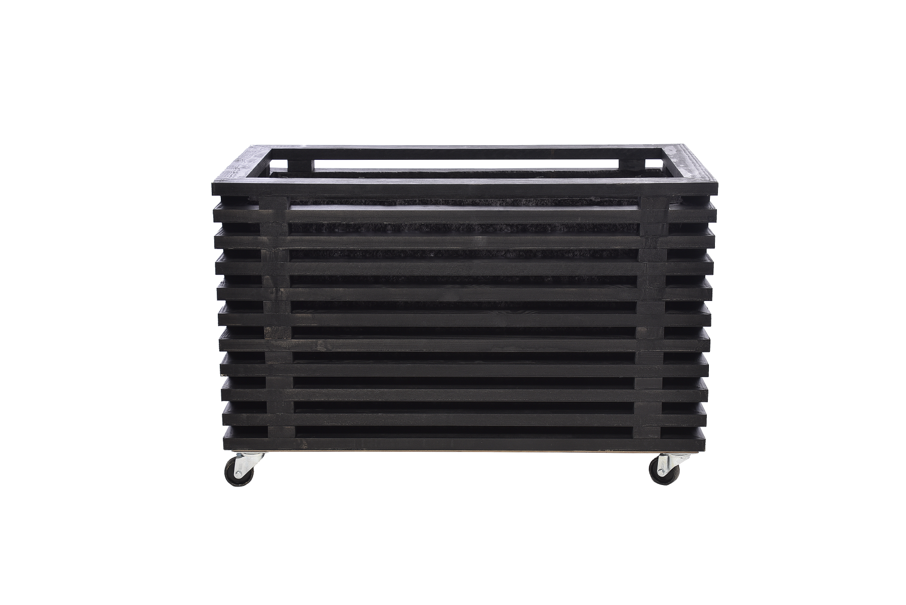Living Outdoor - Plant Box 80x40x43 cm - with wheels - Black