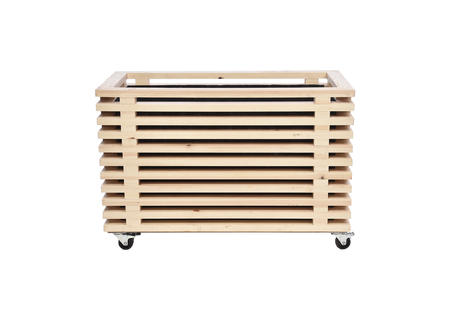 Living Outdoor - Plant Box 80x40x43 cm - with wheels - Wood