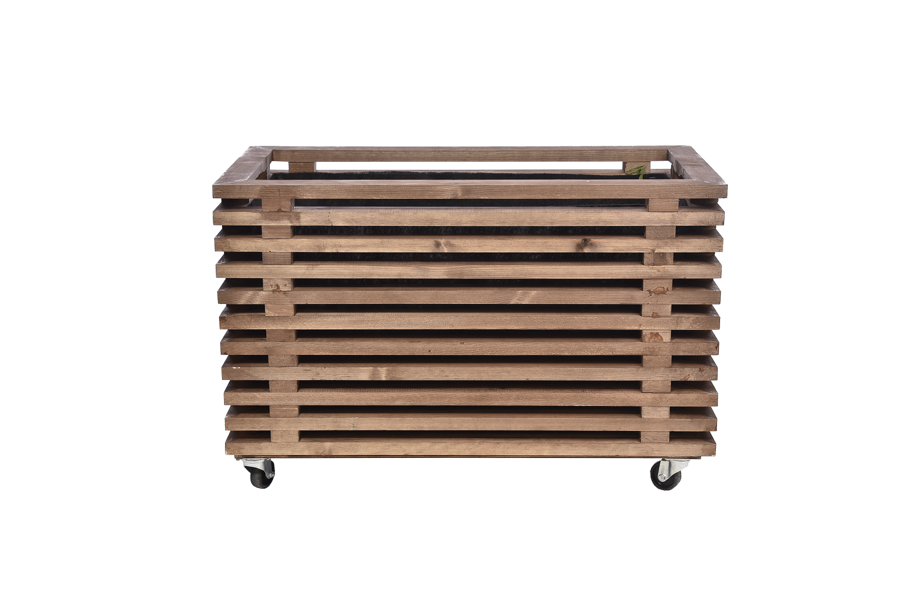 Living Outdoor - Plant Box 80x40x43 cm - with wheels - Stained