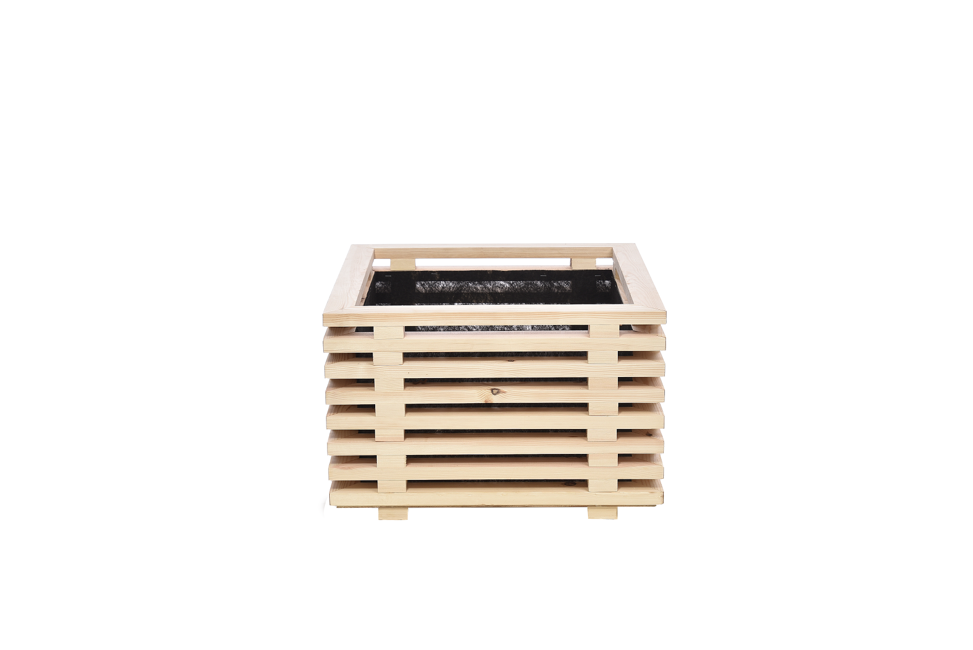 Living Outdoor - Plant Box 53x53x32,5 cm - with feet - Wood