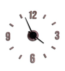 Minifabrikken - Wall clock with numbers and lines  - Walnut/Black (94063)