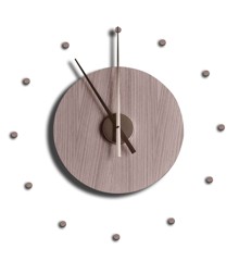 Minifabrikken - Wall clock Elegant w. dots  - Light oak/Brass (94066)