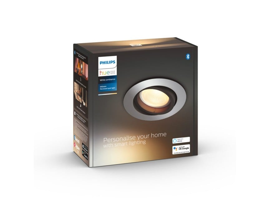 Philips Hue - Milliskin Infälld Rund Aluminium - White Ambiance