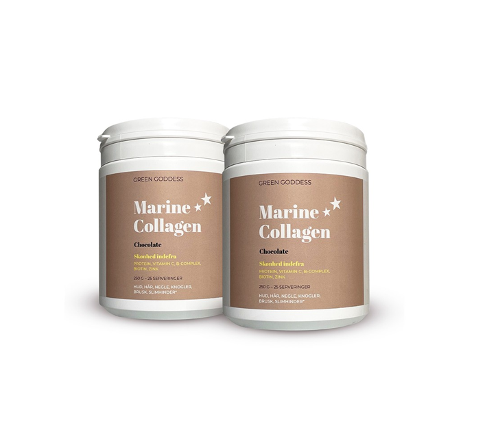 Green Goddess - 2x Marine Collagen Chocolate incl. B-complex, vitamin C og zinc - 250 g