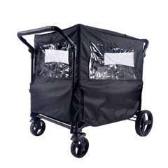 Babytrold - Fun Trolley Rain Cover w. Windows - Black