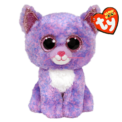 Ty Plush - Beanie Boos - Cassidy the lavender Cat (Medium) (TY36486)