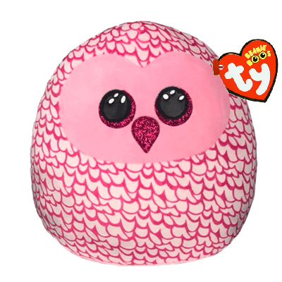 Ty Plush - Squish a Boos -  Pinky the Owl (35 cm) (TY39204)