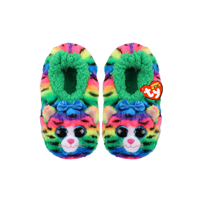 Ty Plush - Slippers - Tigerly the Cat (Size: 36-38) (TY95372)