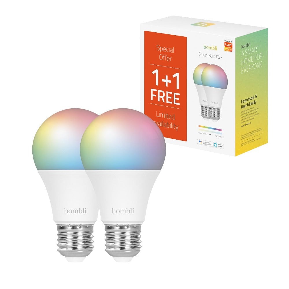 Hombli - E27 Smart Bulb - Color And Tunable White - Promo Pack - Elektronikk