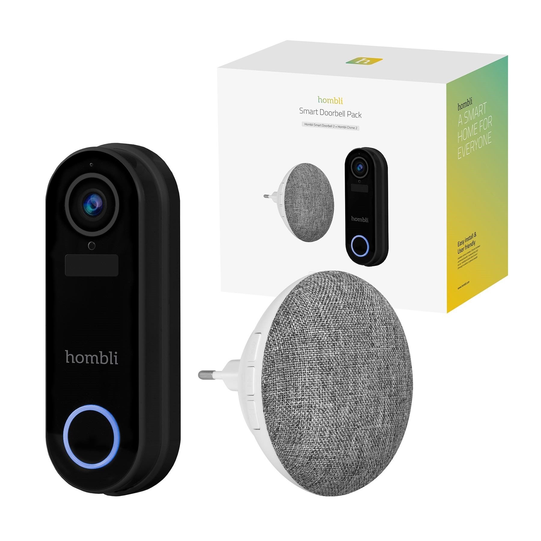Hombli - Smart Doorbell 2 Promo Pack (Dørklokke 2 + Chime 2) Sort