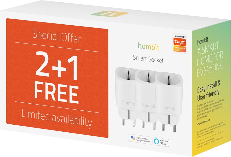 Hombli - Smart Socket Promo Pack 2+1 ( EU )