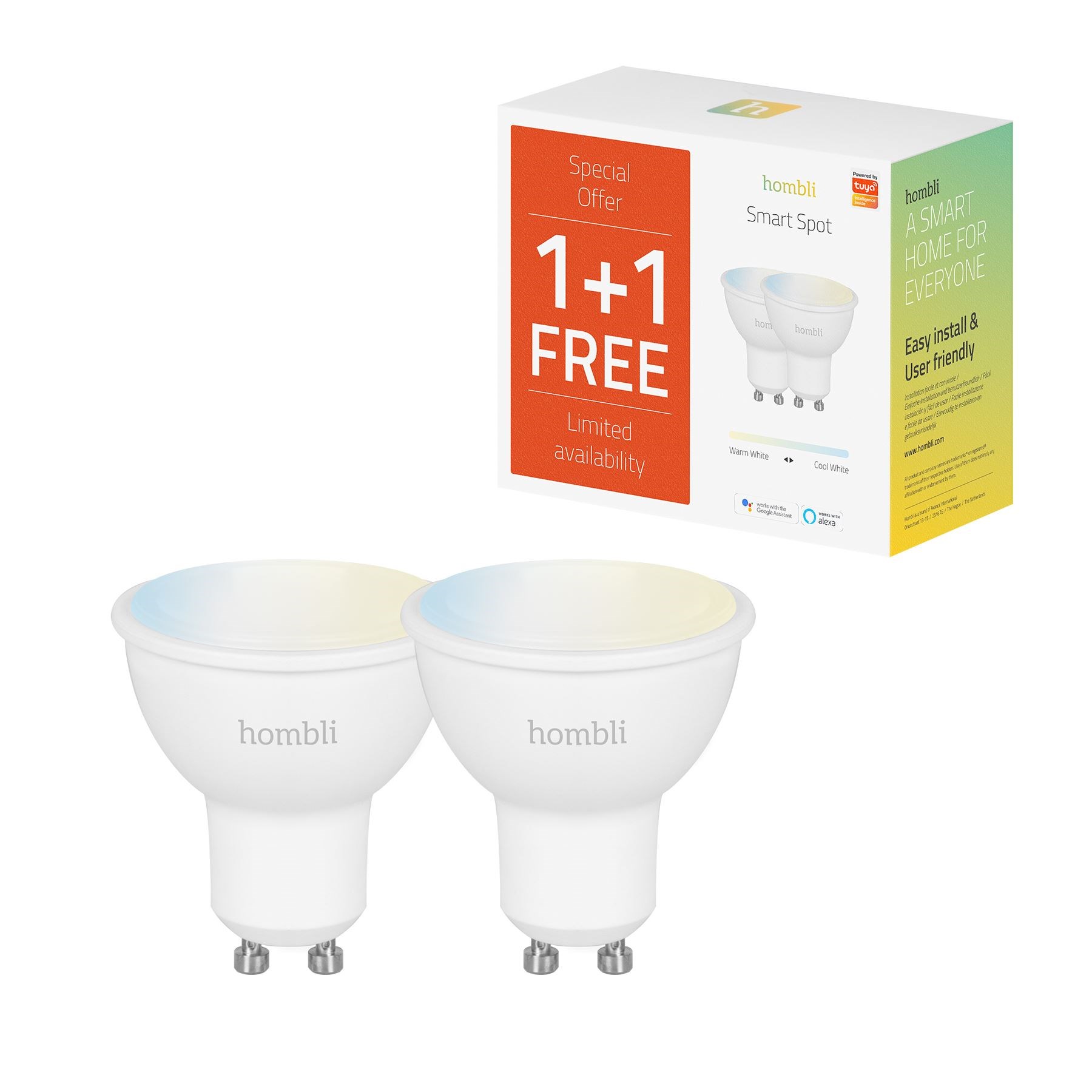 Hombli - GU10 Smart Bulb CCT - Promo Pack - Elektronikk