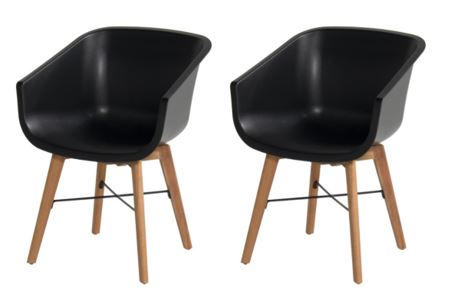 Hartman - Amalia Wood Garden Chair - Alu - Teak Look/Carbon Black  - 2 pcs. Set  (23906008)