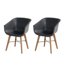 Hartman - Amalia Wood Garden Chair - Alu - Teak Look/Xerix Grey - 2 pcs. Set (23906010)