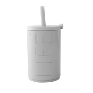 Design Letters - Travel life straw cup 330ml -  Grey