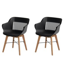 Hartman - Jill Wood Garden Chair - Alu - Teak Look/Carbon Black - 2 pcs. Set (23907008)