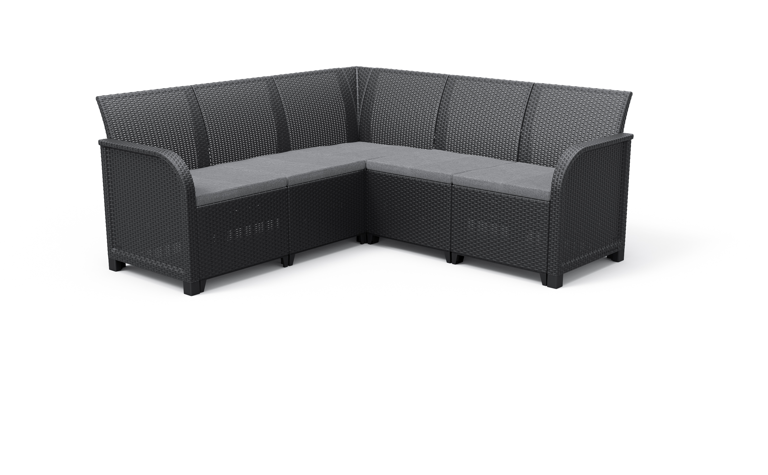Keter - Rosalie 5 Seater Corner Sofa - Graphite/Cool Grey - Bundle