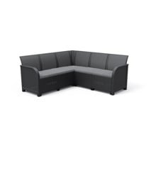 Keter - Rosalie 5 Seater Corner Sofa - Graphite/Cool Grey - Bundle