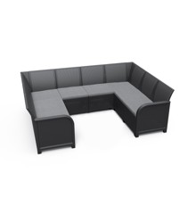 Keter - Rosalie 8 Seater Lounge Sofa - Graphite/Cool Grey