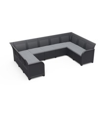 Keter - Rosalie 9 Seater Lounge Sofa - Graphite/Cool Grey