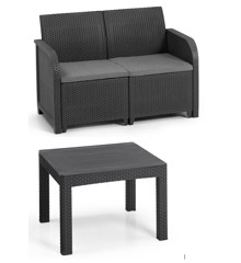 Keter - Rosalie 2 Sitze Lounge Sofa mit Tisch - Grau