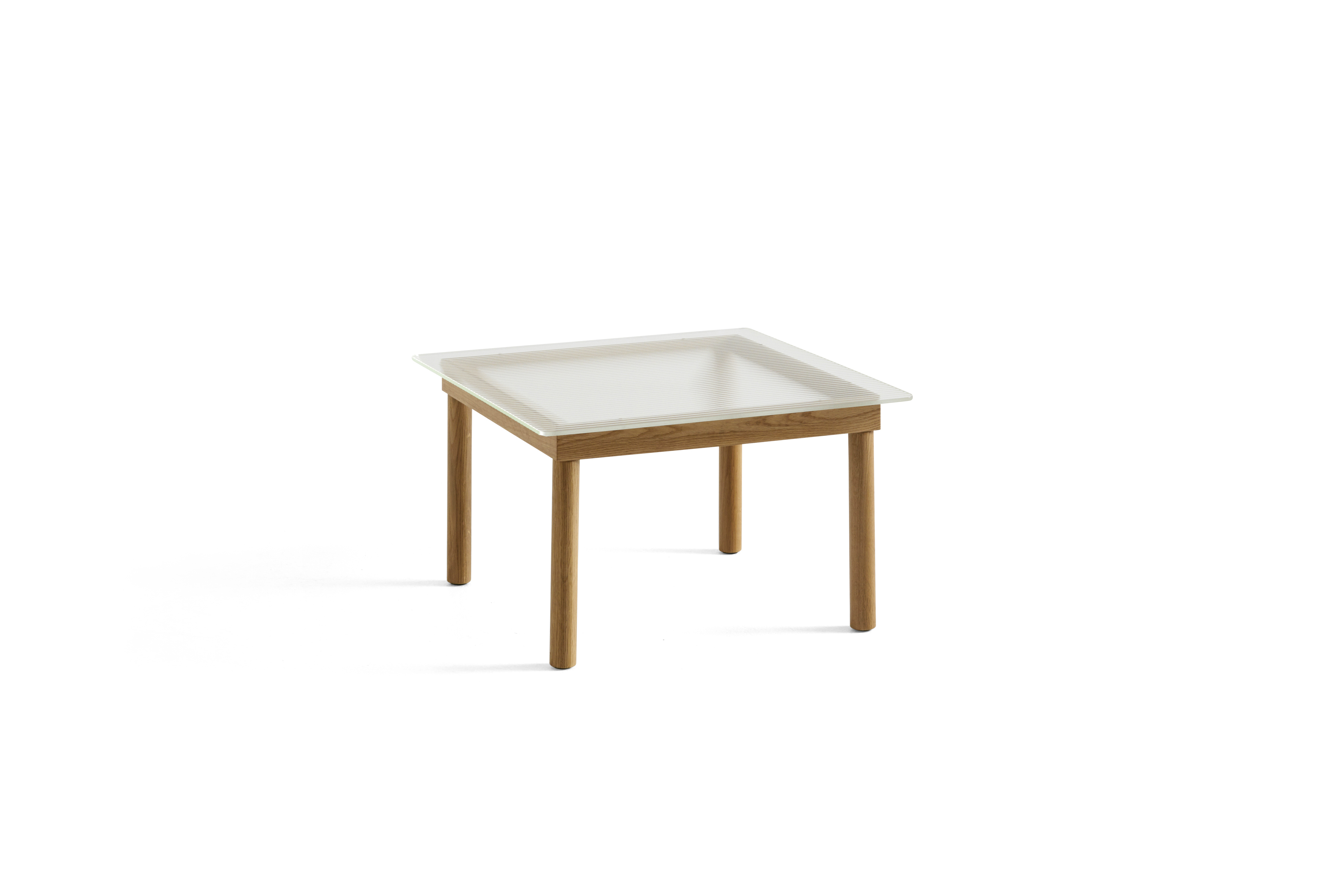 HAY - KOFi table - Oak / Clear reeded glas top - 60x60 cm