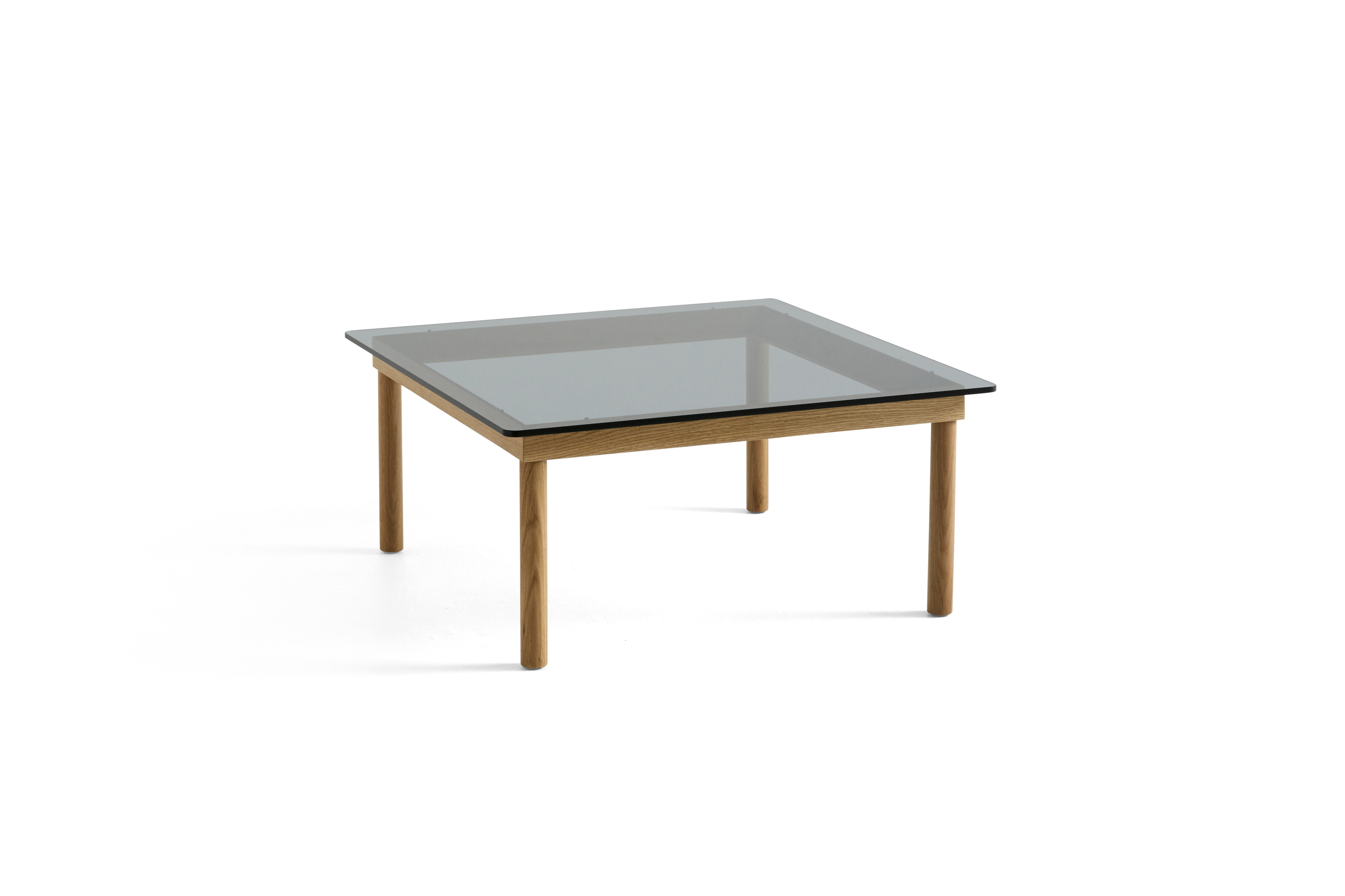 HAY - KOFi table - Oak  / Grey tintet glas top - 80x80 cm