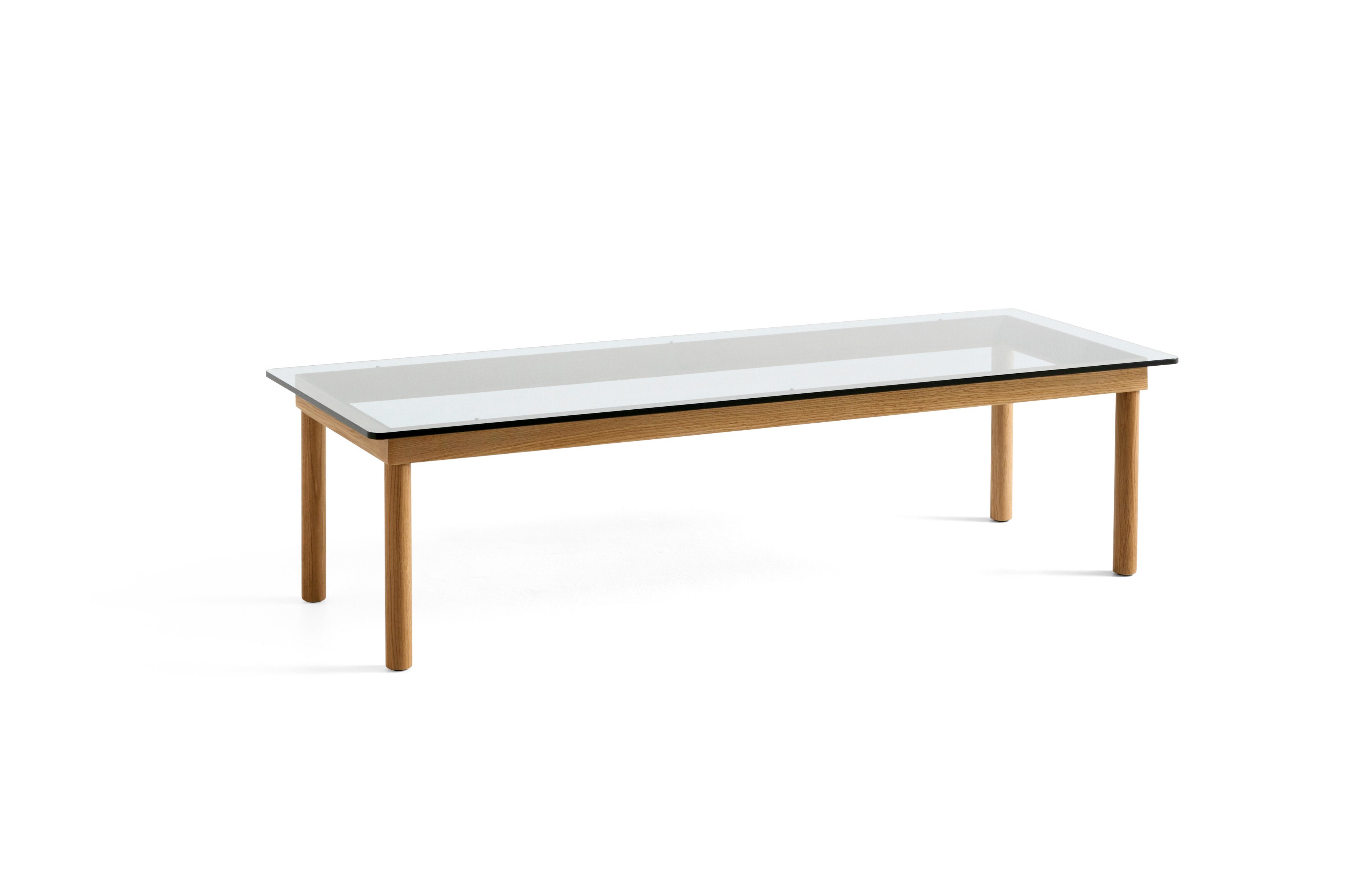 HAY - KOFi table - Oak  / Clear glas top - 50x140 cm