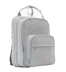 Bizzi Growin - RucPOD Baby Travel Crib Changing Bag - Vegan Leather - Whisper Grey