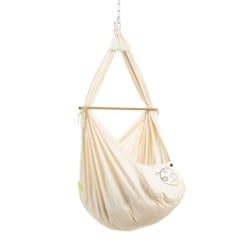 Nonomo - Swinging Hammock Baby Classic with Ceiling Fixture - Wool Mattress  - Nature (1221-11)