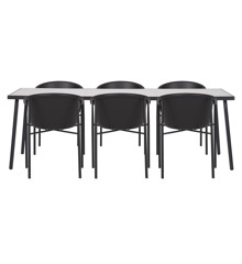 Living Outdoor - Avernakoe Garden Tableset with 6 Chairs - 220 x 90 cm