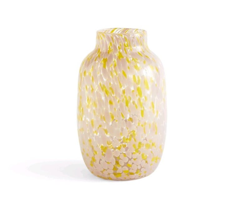 HAY - Splash Vase Round L - Light Pink and yellow (541360)