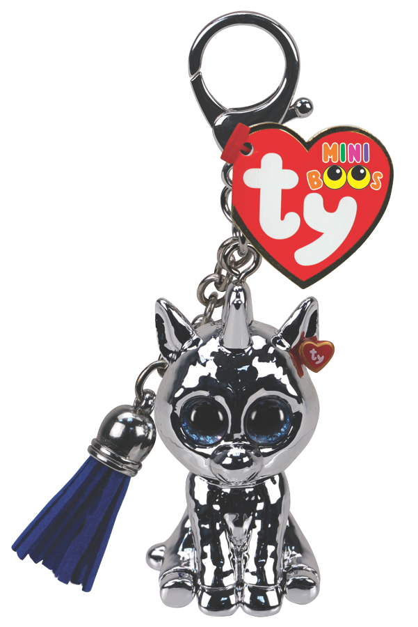 Ty Plush - Mini Boos Clip - Silver the Unicorn (TY25050)