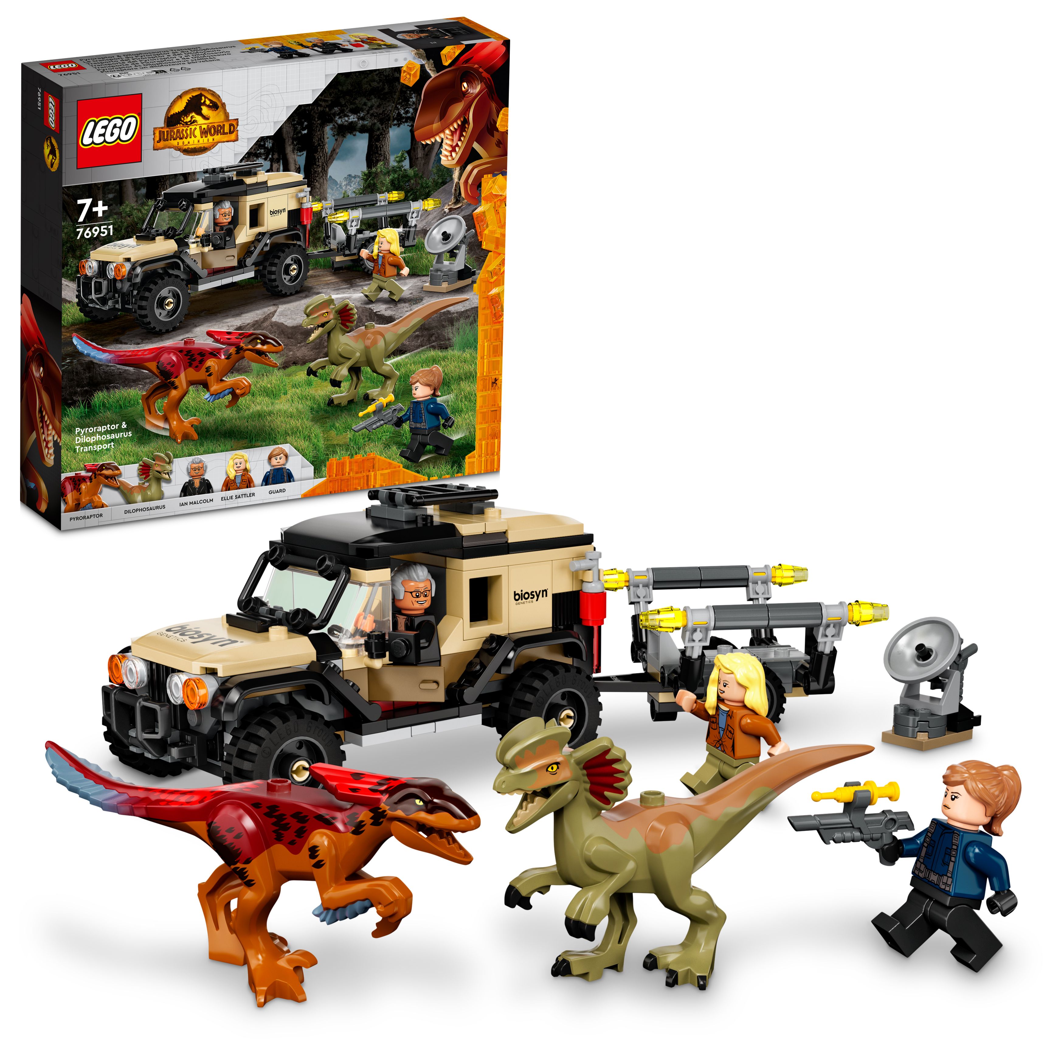 LEGO Jurassic World - Pyroraptor- og Dilophosaurus-transport (76951) - Leker