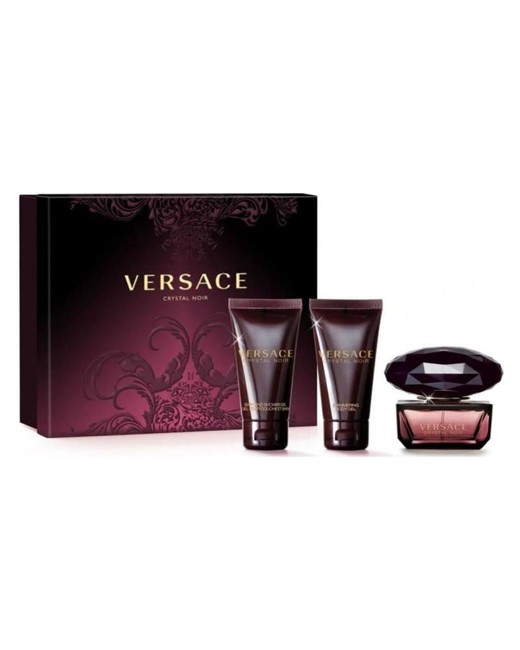 Versace - Crystal Noir EDT 50 ml + Shower Gel 50 ml + Body lotion 50 ml - Gavesæt