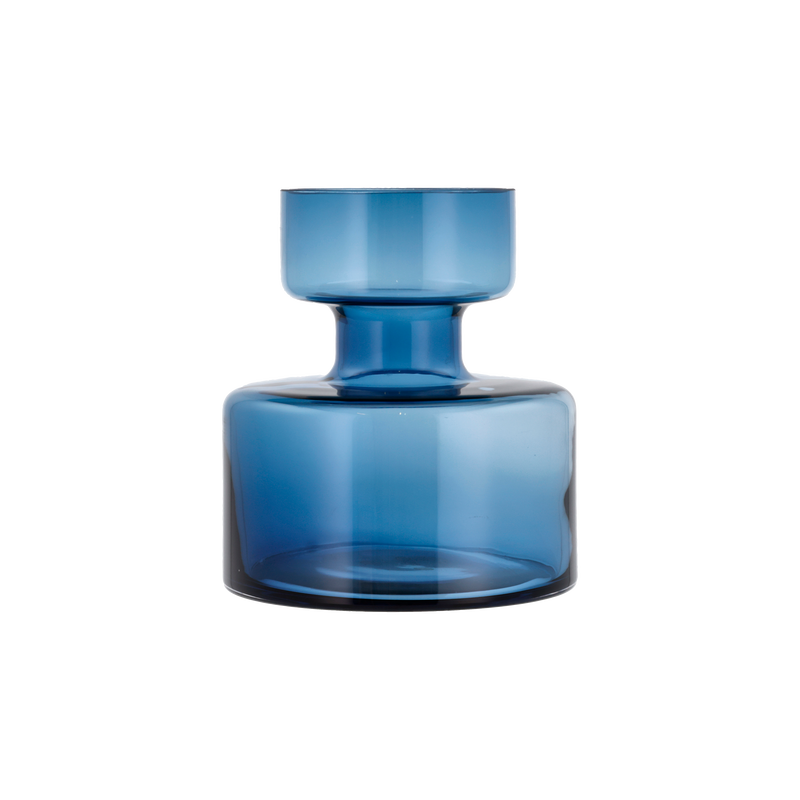 Lyngby Glas - Tubular Vase - 20 cm - Dark Blue (23565)