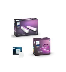 Philips Hue - Play Light Bar 2-Pack & Lightstrip Plus Starter Kit 2 meter & Bridge - Bundle