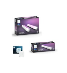 Philips Hue - Play Light Bar 2-Pack White & Light Bar Single Pack & Hue Bridge - Bundle