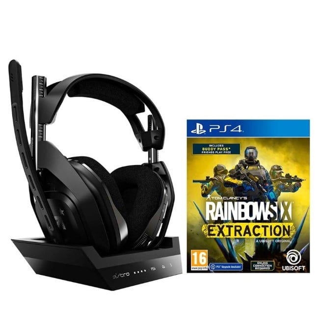 Astro - A50 Wireless + Base Station & Tom Clancy's Rainbow six: Extraction (PS4) - Bundle