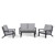 Cinas - Malibu Lounge Set 4 persons - Polywood - Anthracite/Grey - with Light Grey cushion set (1569030) - Bundle thumbnail-1