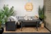 Venture Design - Brentwood Garden Corner Sofa Set with cushions - Polyrattan/Aintwood - Black/Grey (5811-001) - Bundle thumbnail-2