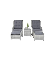 Venture Design - Vikelund Garden Lounge Set with Cushions - Rattan - Grey (9274-046) - Bundle