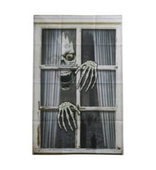 Joker - Halloween - Vinduesdekoration - Kranie & hænder 120x80 cm