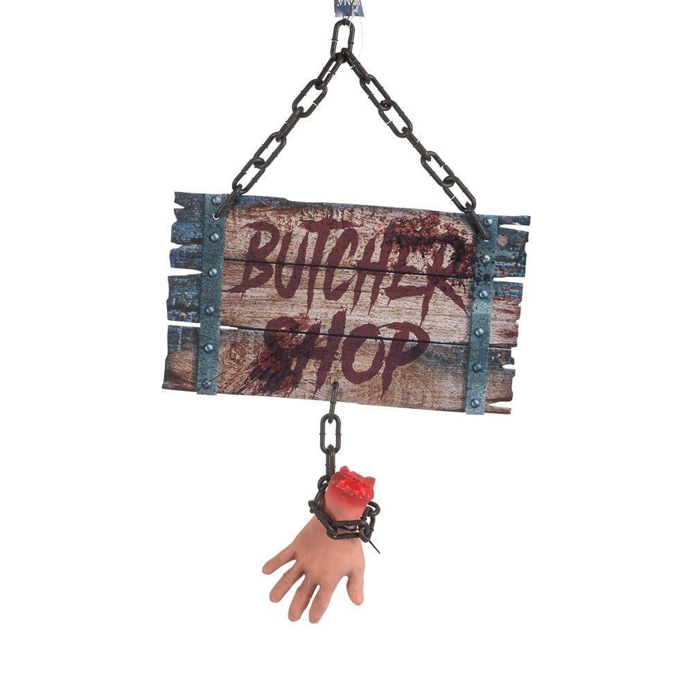 Joker - Halloween Butcher Shop Sign w. Hand (40 cm) (97048)