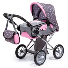 Bayer - Dolls Pram - City Star - Grey & Pink (13666AA)