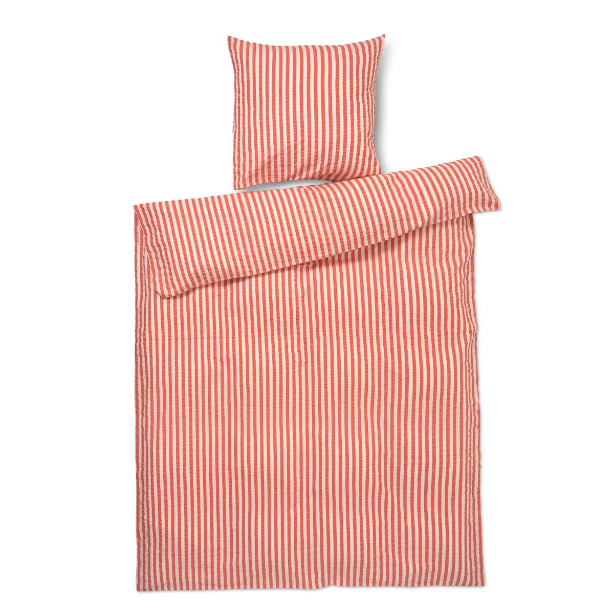 Juna - Organic Bed linen - Crisp Lines - 140 x 220 cm - Chili