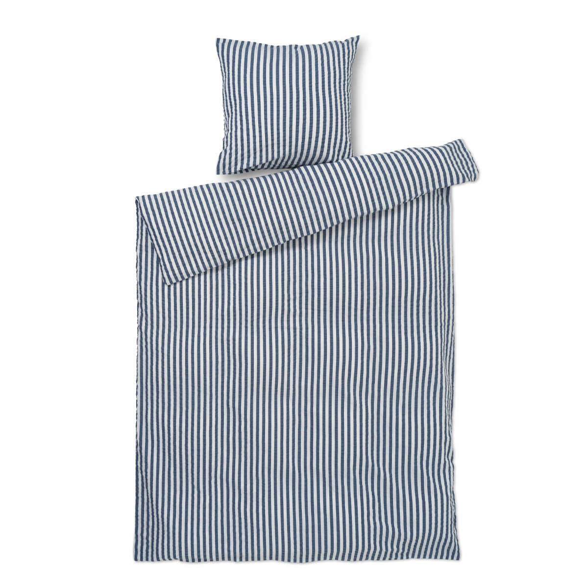 Juna - Organic Bed linen - Crisp Lines - 140 x 220 cm - Dark blue